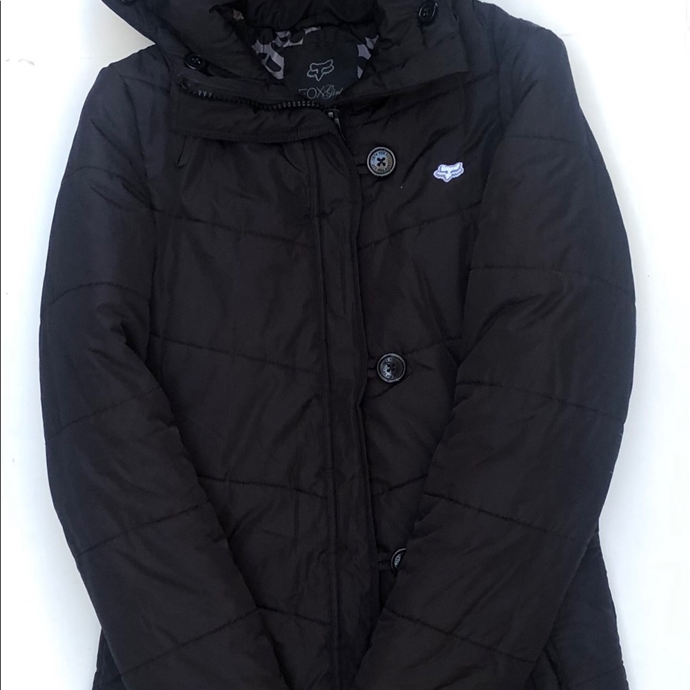 Ladies thigh length Fox puffer jacket